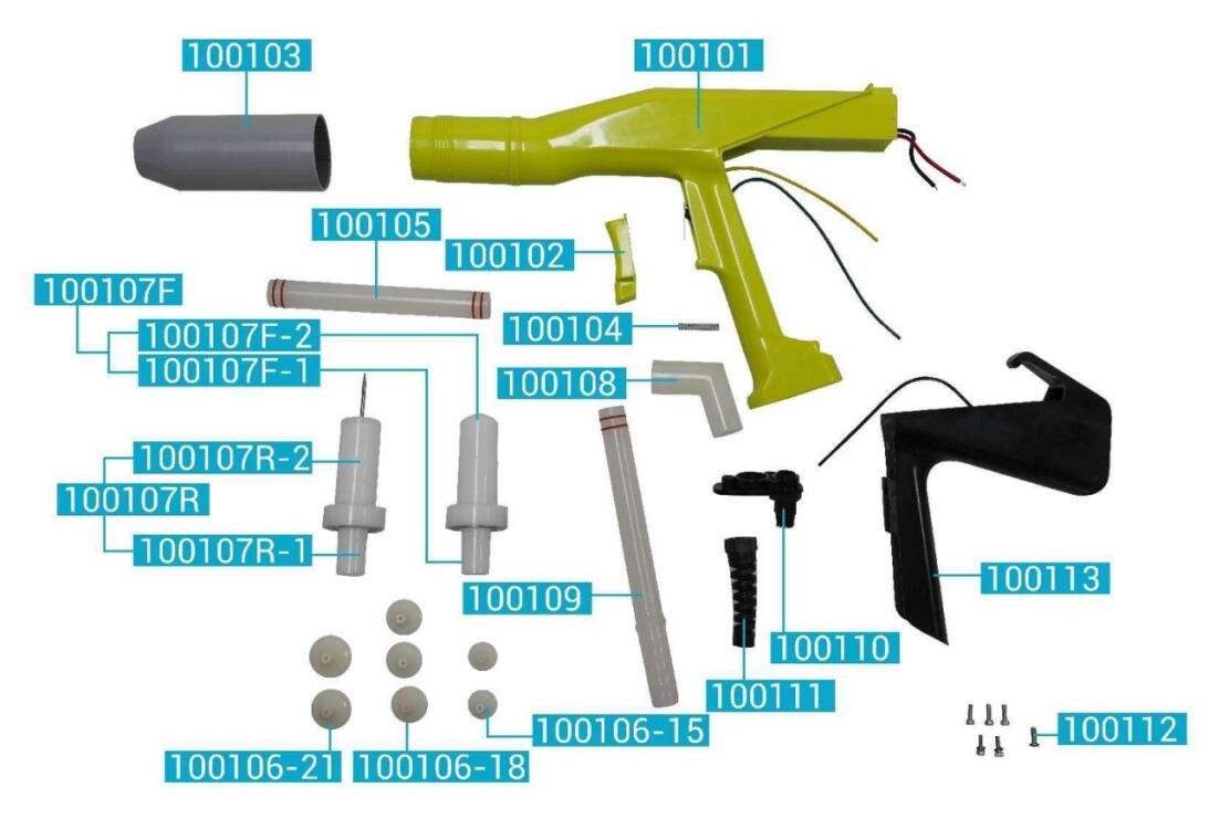 powder coating gun parts