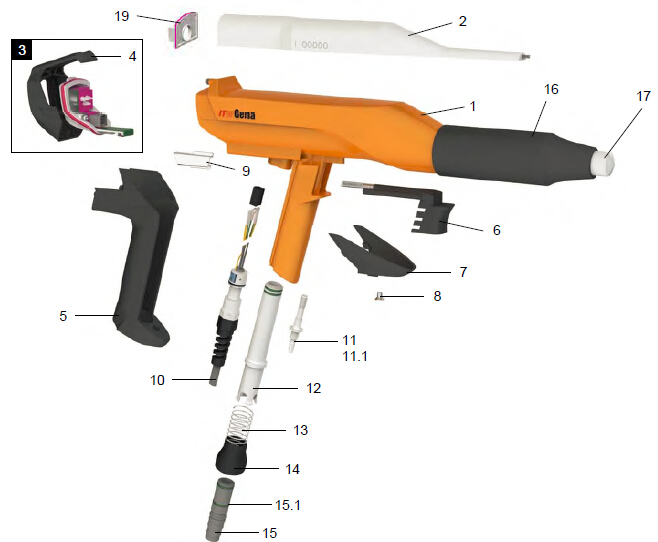 gema GM03 powder coating parts